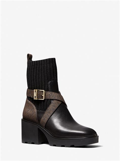 michael kors keisha logo and knit boot|Keisha Logo and Knit Boot .